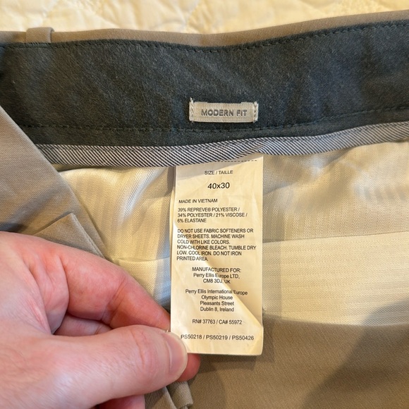 Vintage Perry Ellis Portfolio Pleated Dress Pants 40x30 - Picture 2 of 6